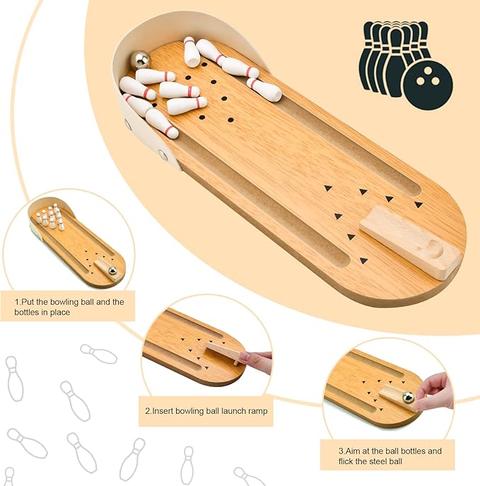 Mini Bowling - Wooden Bowling Alley For The Home